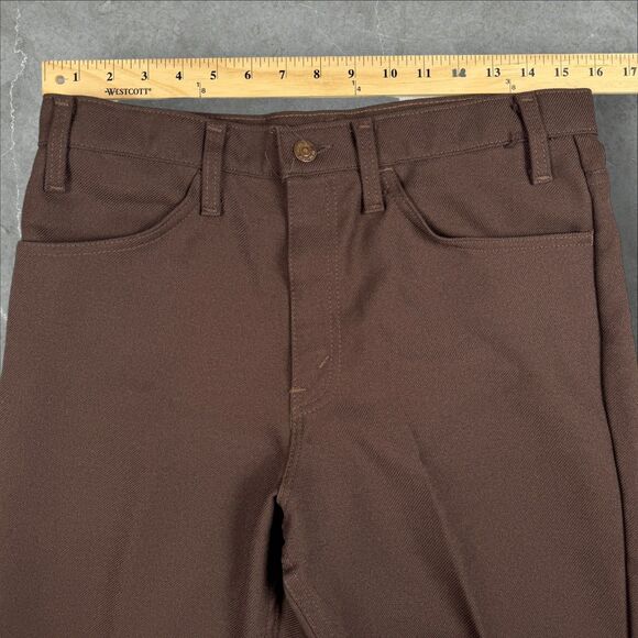 Vintage 80s Levis 698M Dark Brown Black and Gold Tab Pleated Dress Pants - 32x29 - Picture 7 of 9